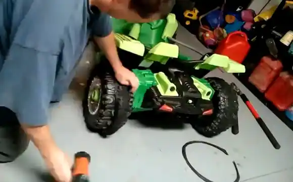 Fix the Power Wheels Tire by Plugging it with a Leather piece